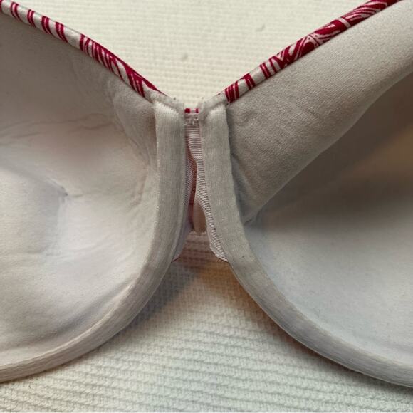 Cacique 44DDD Lightly Lined Full Coverage Invisible Backsmoother Pink Floral Bra - Picture 4 of 8